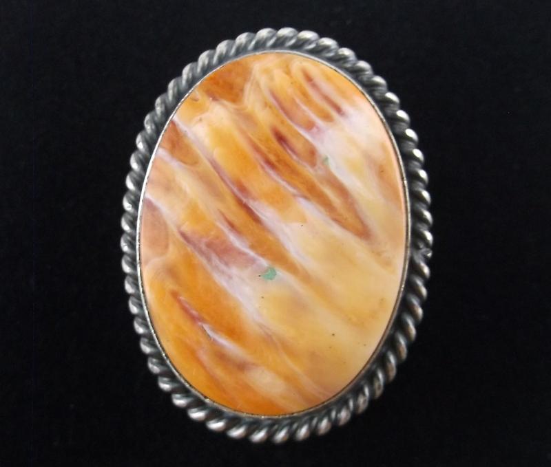 Navajo Eli Skeets Sterling Silver Spiny Oyster Ring 8: p Boxed Handmade Genuine Navajo Ring, Solid Sterling Silver, Authentic, In Brand New Never Worn Condition