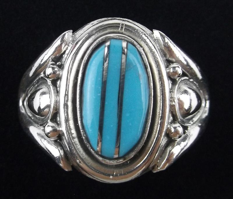 Navajo Leslie Gladys Lamy Sterling Turquoise Ring 12: p Boxed Handmade Genuine Navajo Ring, Solid Sterling Silver, Authentic, In Brand New Never Worn Condition