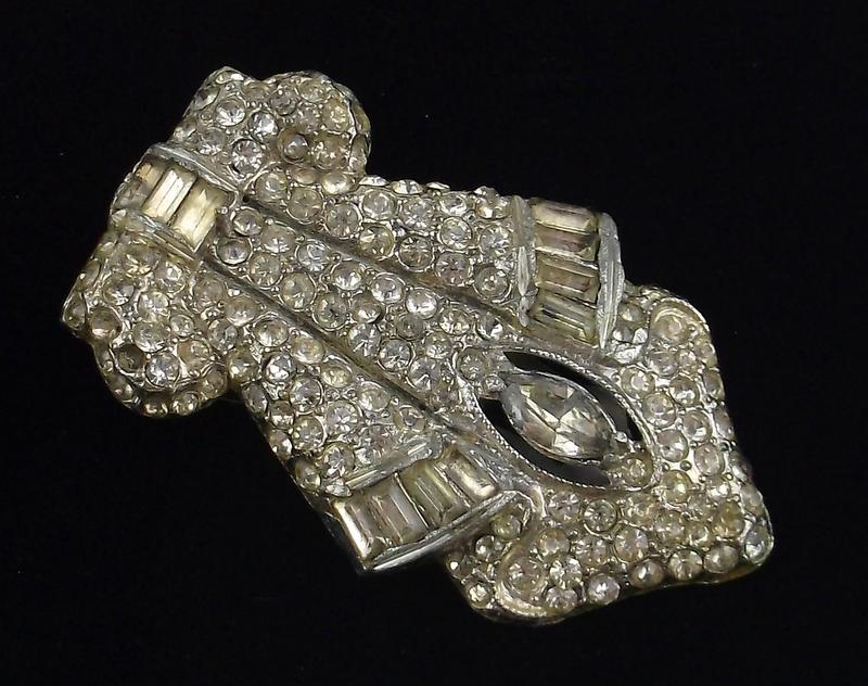 Stunning 1920s Art Deco Rhinestone Clip Brooch (1 of 4)
