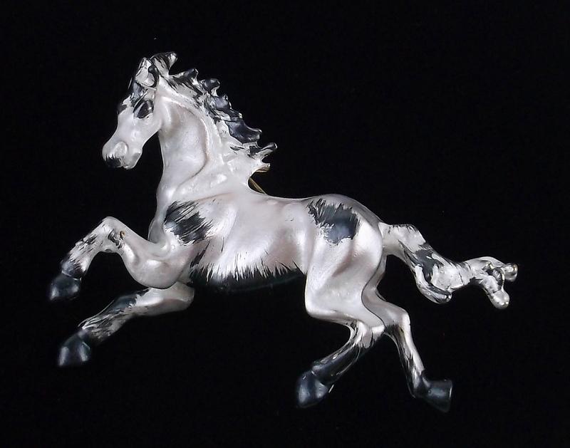 Mint Enameled Wild Horse Brooch (1 of 2)