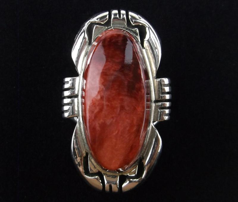 Navajo Ray Jack Sterling Spiny Silver Oyster Ring 6 (1 of 4)