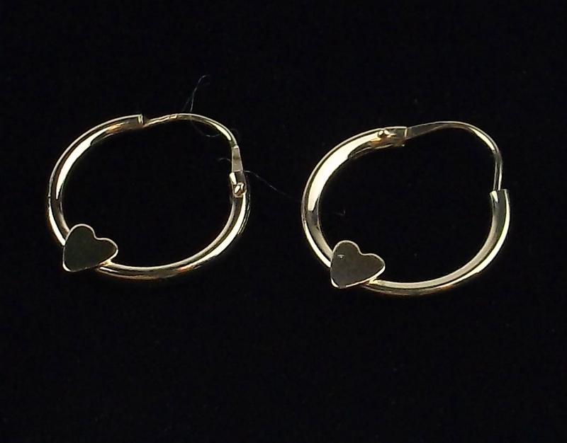 Mint 14kt Gold Heart Hoop Earrings Small (1 of 1)