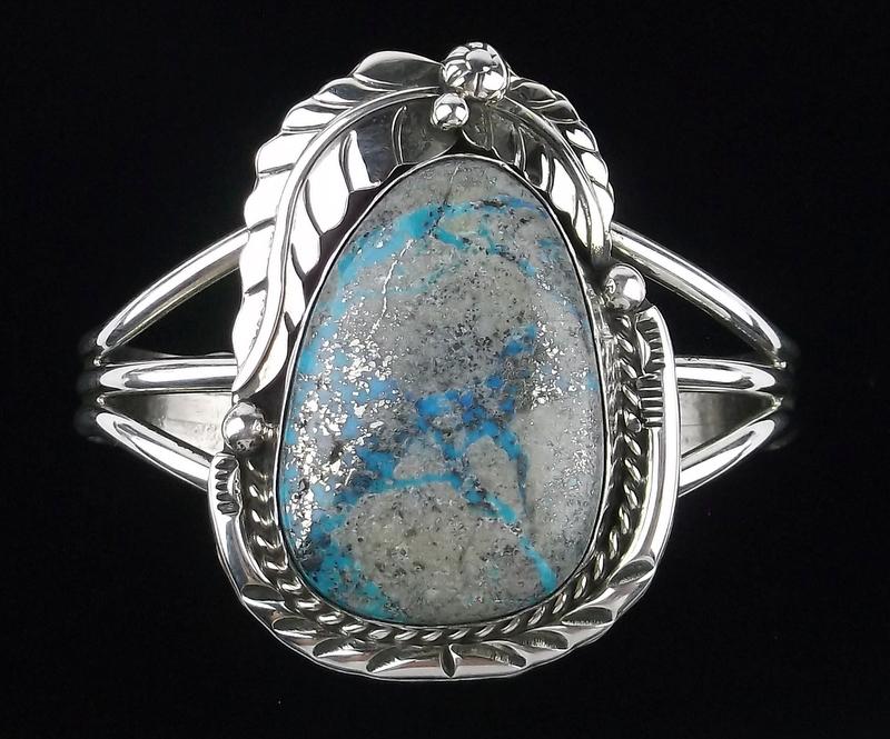 Big Navajo Betta Lee Sterling Persian Turq Cuff (1 of 8)