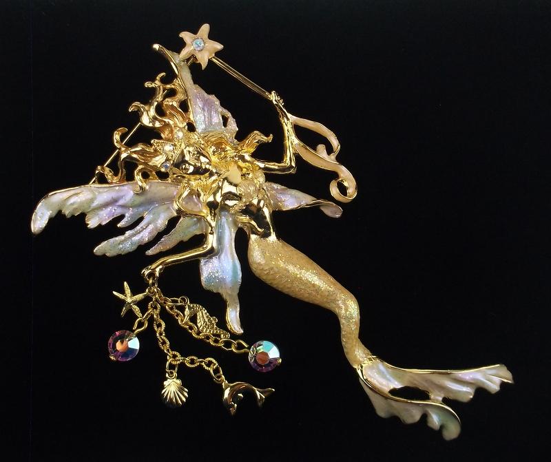 New Boxed Kirks Folly Sea Fairy Brooch Large (1 of 5)