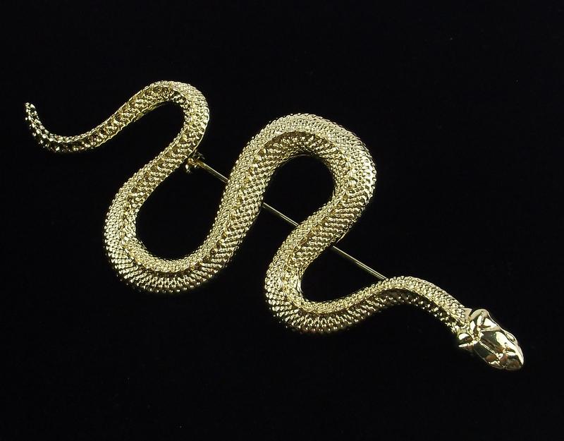 Mint Enameled Snake Brooch (1 of 2)