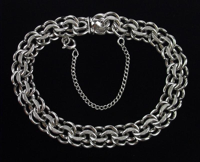 Mint Vintage Rhythm Sterling Silver Chain Bracelet (1 of 4)