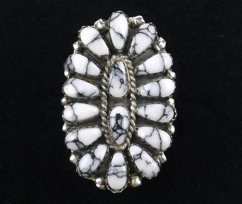 Navajo Juliana William Sterling White Buffalo Ring 9 (1 of 3)