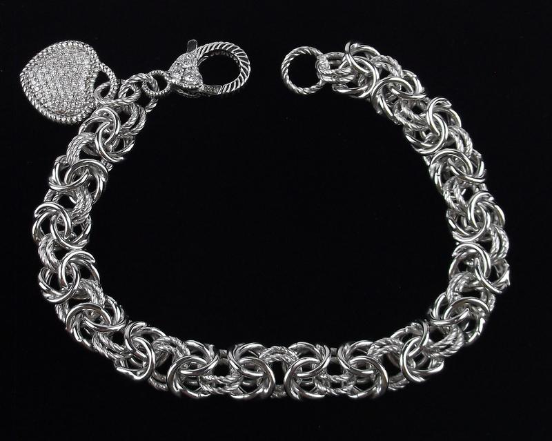 New Judith Ripka Sterling Silver Chain Bracelet 7.5" (1 of 4)