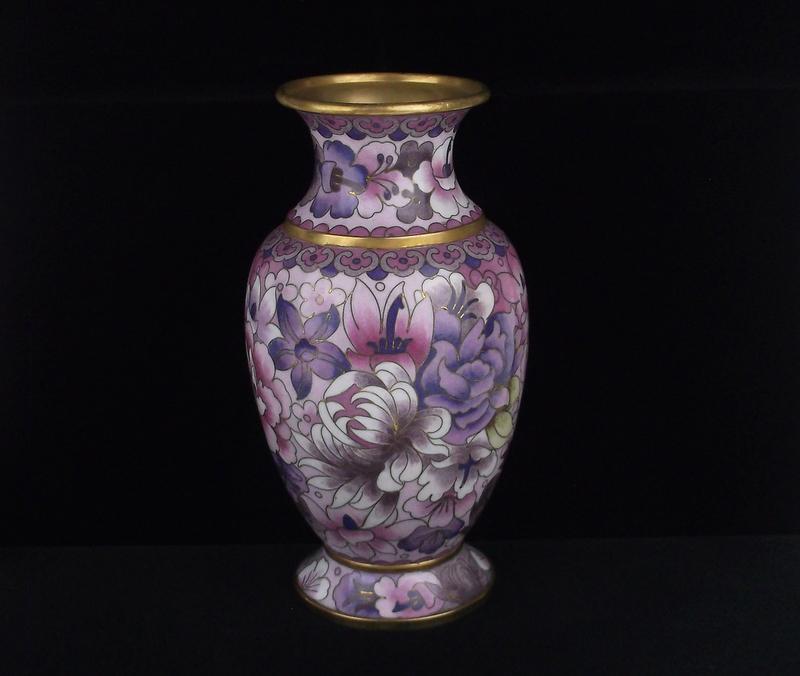Stunning Vintage Cloisonne Blooming Lotus Vase (1 of 5)