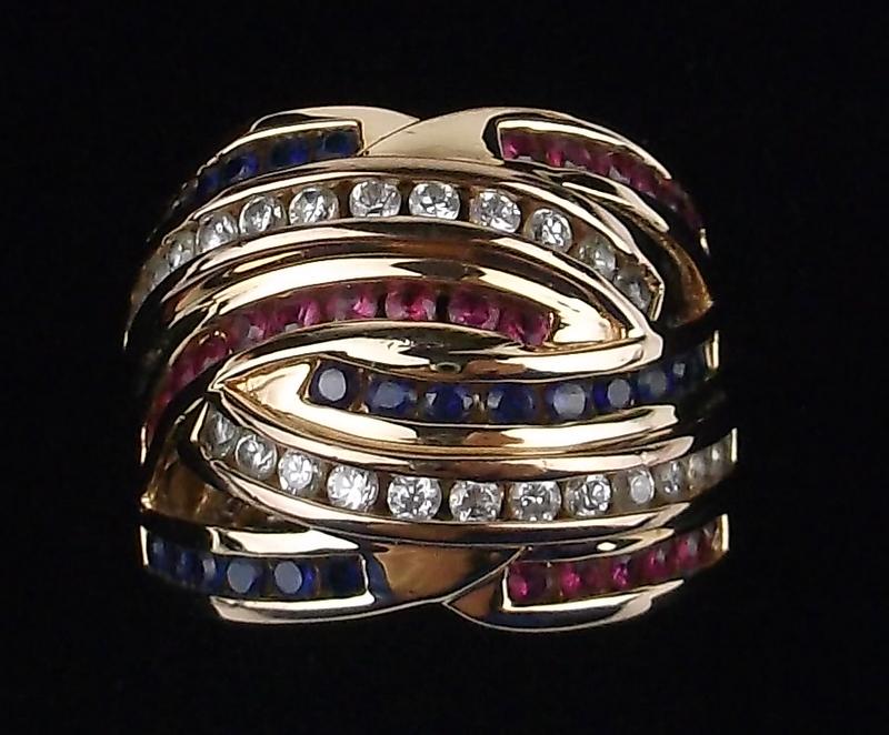 New Boxed Gold Over Sterling Ruby Sapphire Ring 7 (1 of 4)