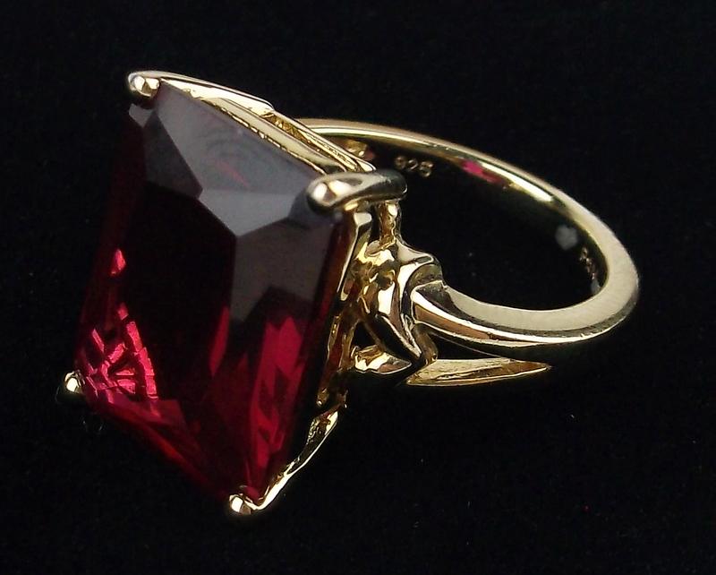 Boxed Gold Over Sterling 15ct Ruby Ring Size 7 Stunning (1 of 4)