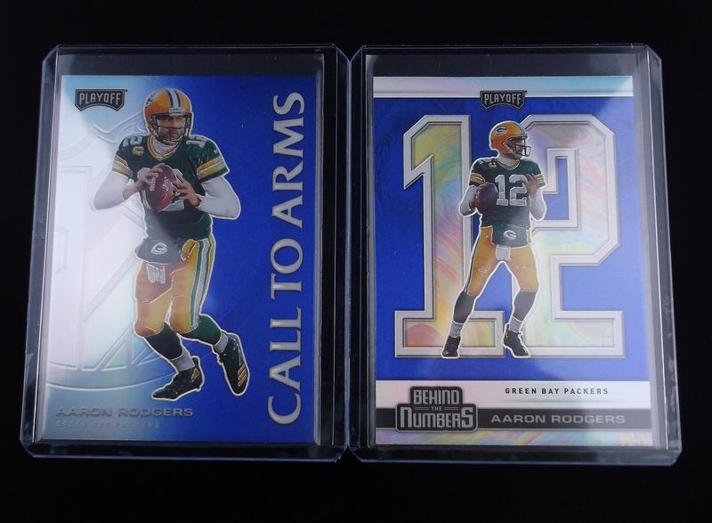 2020 Playoff Aaron Rodgers Blue Prizm Insert Card Lot (1 of 2)