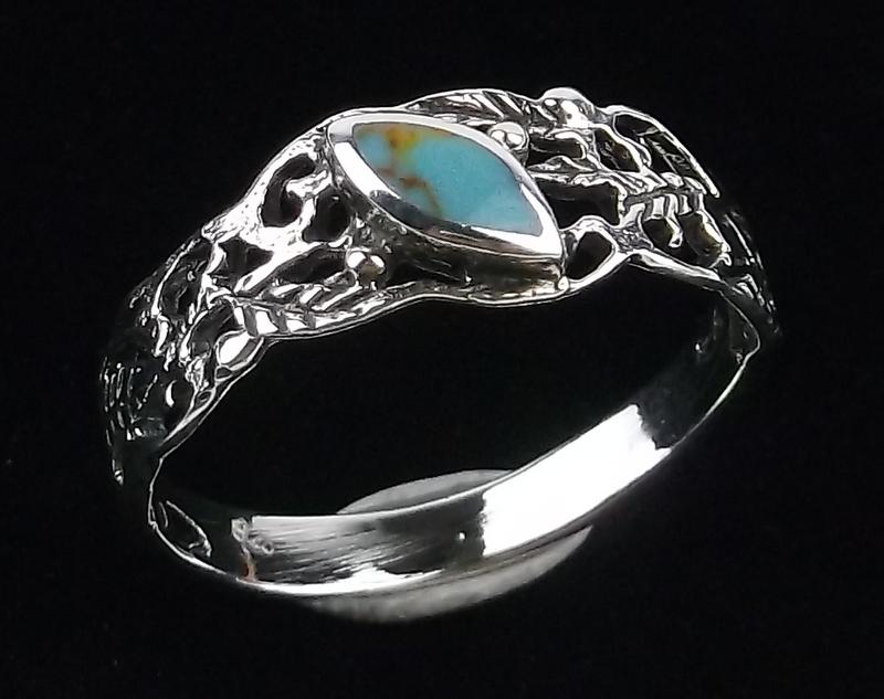New Sterling Silver Turquoise Ring Size 8 (1 of 2)