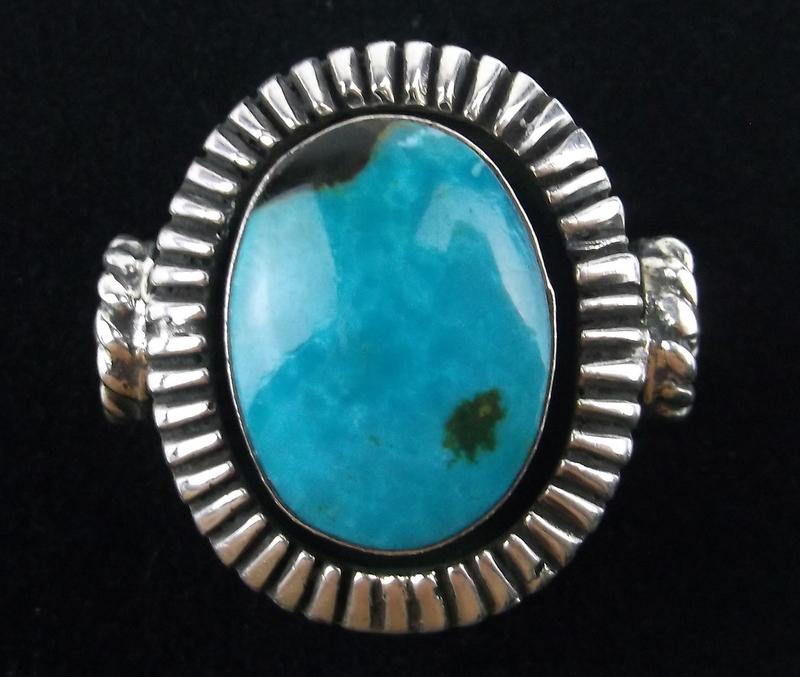 Navajo Bobby Platero Sterling Turquoise Ring 9.5 Heavy: p Boxed Handmade Genuine Navajo Ring, Solid Sterling Silver, Authentic, In Brand New Never Worn Condition