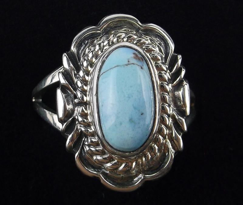 Navajo Virgil Chee Sterling Golden Hills Turq Ring 9: p Boxed Handmade Genuine Navajo Ring, Solid Sterling Silver, Authentic, In Brand New Never Worn Condition