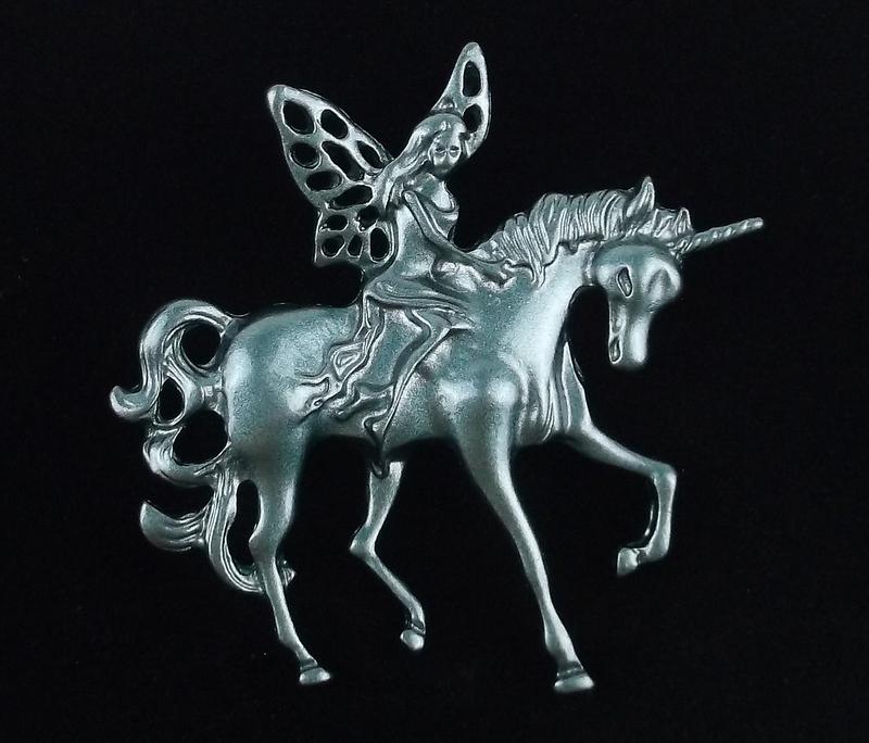 Mint Enameled Fairy Unicorn Brooch (1 of 2)