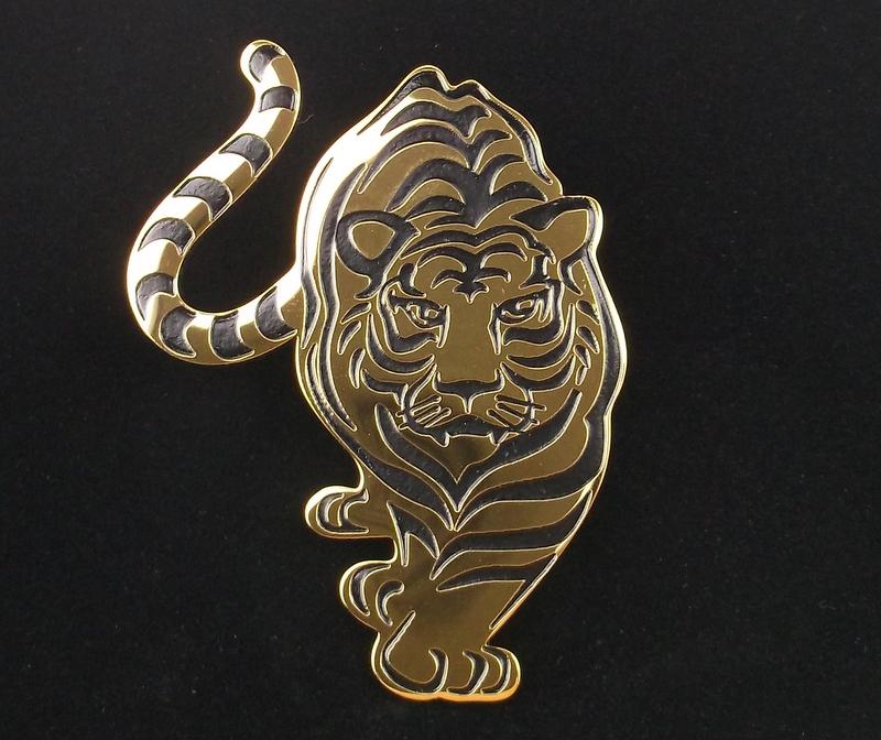 Mint Enameled Tiger Brooch (1 of 2)