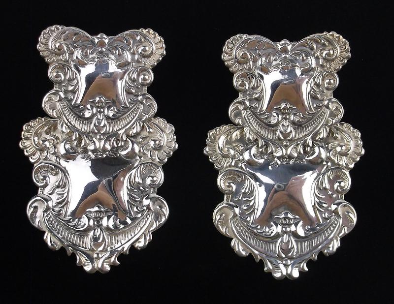 Big Ornate Vintage Sterling Silver Drop Stud Earrings (1 of 2)