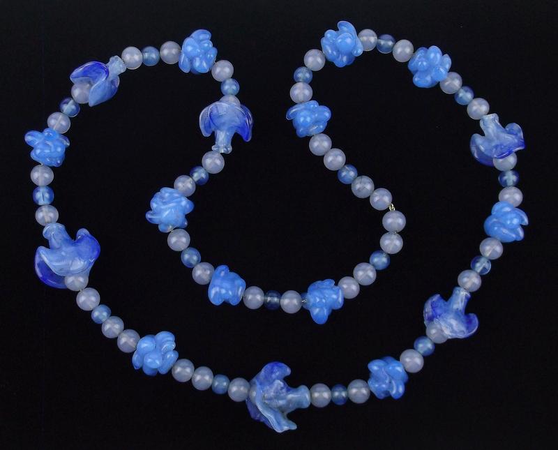 Mint 1930s Art Deco Czech Glass Necklace 24": Mint Condition, In Like New Condition, Perfect