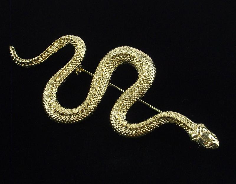 Mint Enameled Snake Brooch (1 of 2)