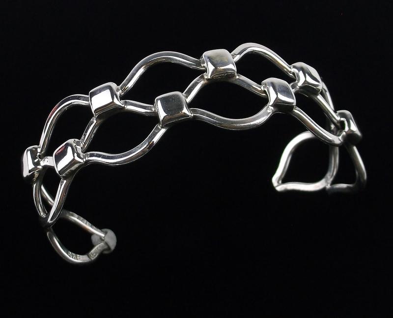 Big Vint Taxco Sterling Silver Cuff Bracelet Heavy (1 of 6)