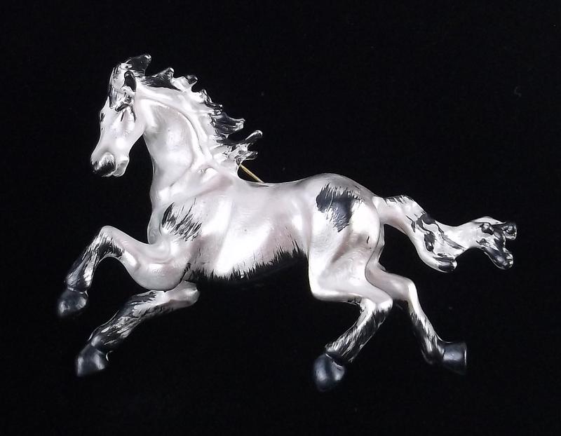 Mint Enameled Wild Horse Brooch (1 of 2)
