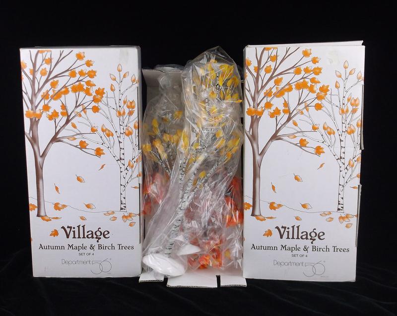 2 New Dept 56 Autumn Maple & Birch Trees In Box $60 (1 of 6)