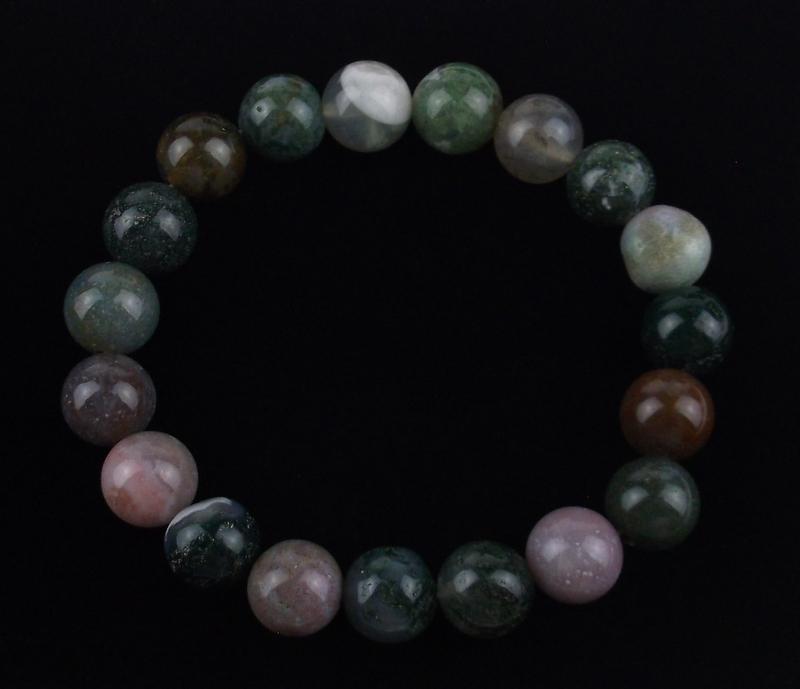 New Healing Genuine Moss Agate Bracelet 10mm (1 of 2)