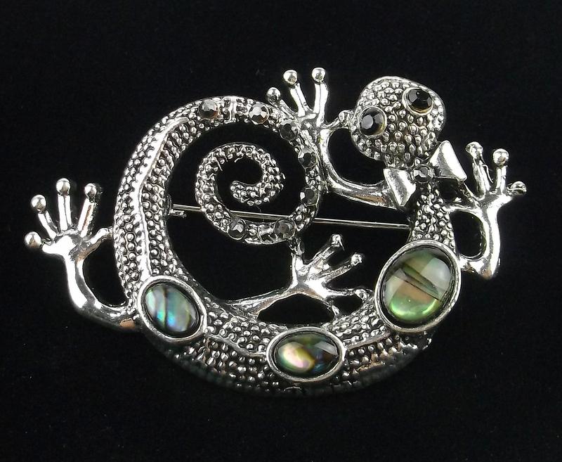 Mint Genuine Abalone Lizard Brooch Life Size: Mint Condition, In Like New Condition, Perfect
