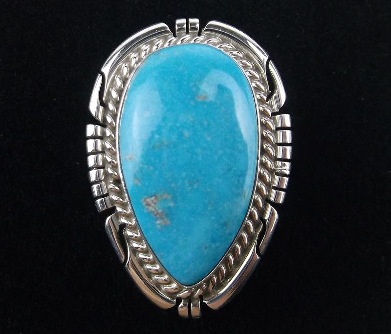 Navajo Dave Skeets Sterling Silver Turquoise Ring 7.5 (1 of 3)