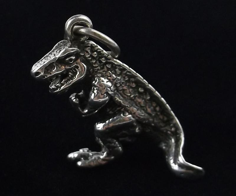 Vintage Sterling Silver T-Rex Dinosaur Brooch Thick: Guaranteed Solid 925 Sterling Silver, in Excellent Condition