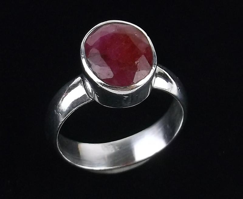 New Thick Sterling Silver 2ct Ruby Solitaire Ring 6 (1 of 2)