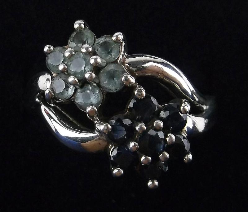 Stunning Vintage Sterling Silver Topaz Sapphire Ring 6 (1 of 2)