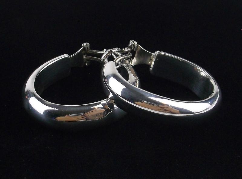 Stunning Big Thick Sterling Silver Hoop Earrings (1 of 3)