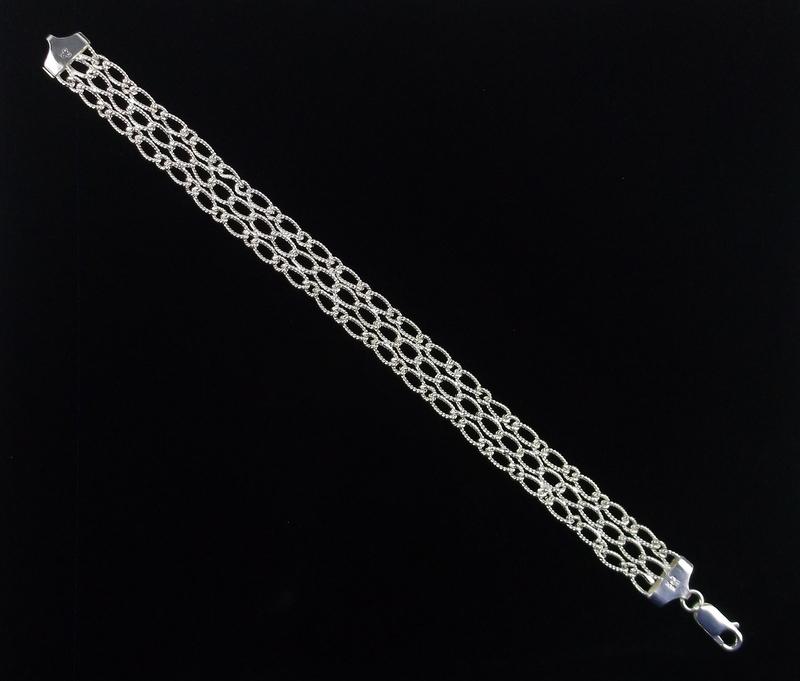 Stunning Heavy Italian Sterling Chain Bracelet 8" (1 of 4)