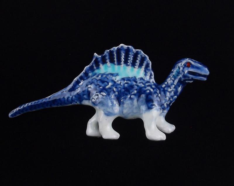 Mint Enameled Dinosaur Brooch (1 of 2)