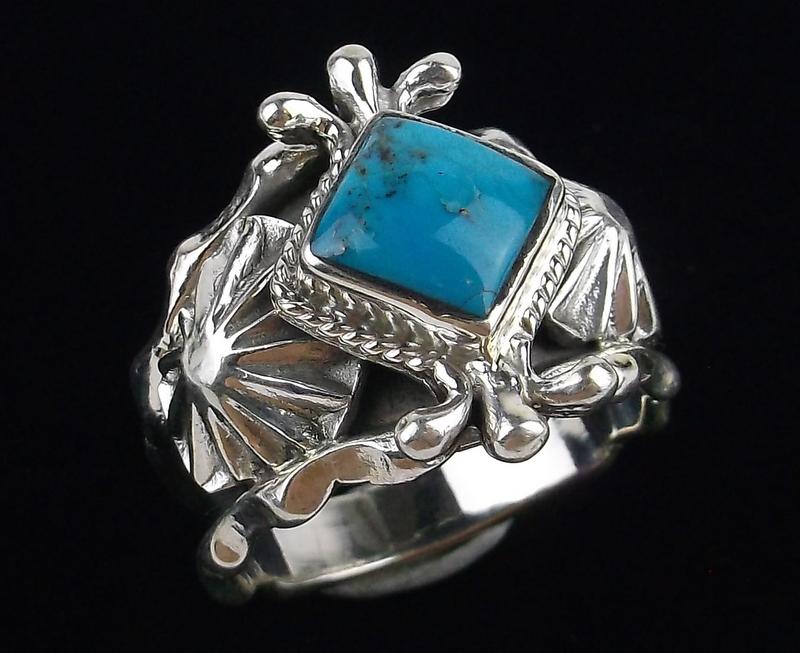 Navajo Genevieve Francisco Sterling Turquoise Ring 10 (1 of 4)