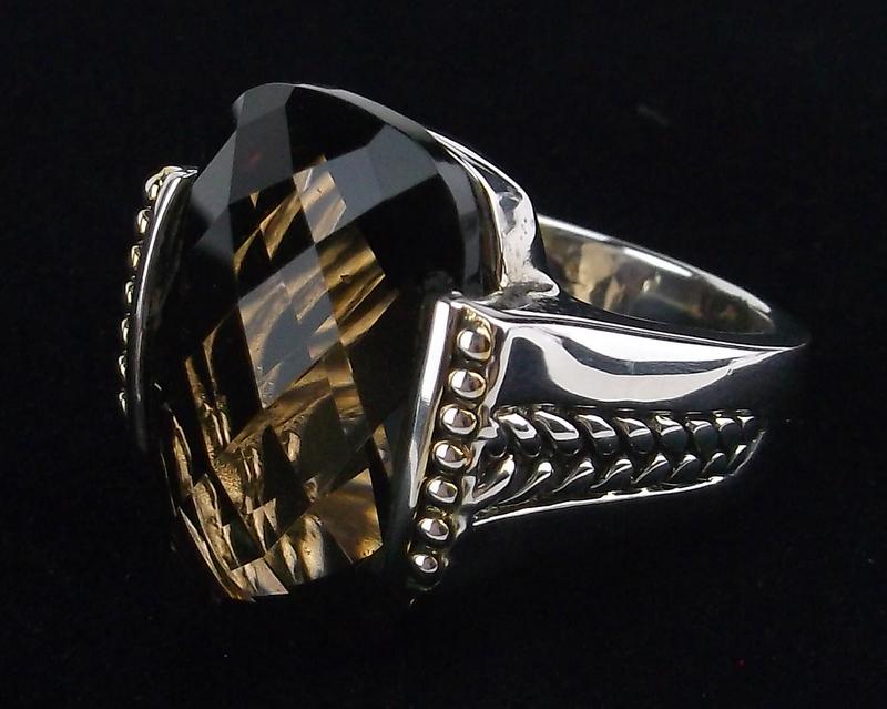 New Heavy Sterling Silver 10ct Smokey Quartz Ring 6 (1 of 5)