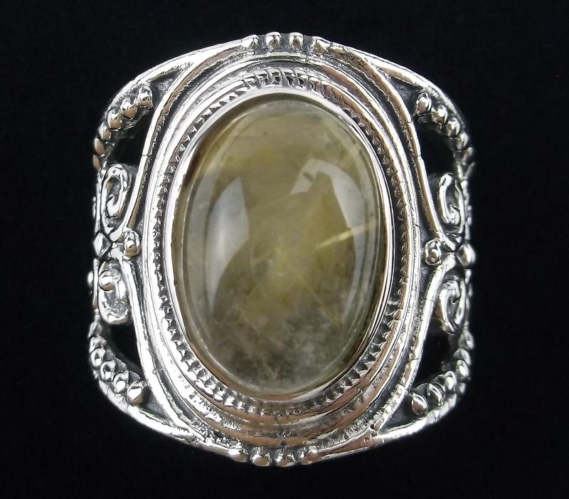 New Boxed Heavy Sterling Silver Lace Citrine Ring 8.5 (1 of 4)