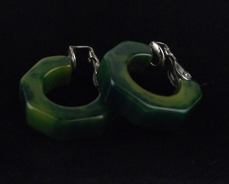 Mint Vintage 1950s Bakelite Hoop Earrings: Mint Condition, In Like New Condition, Perfect