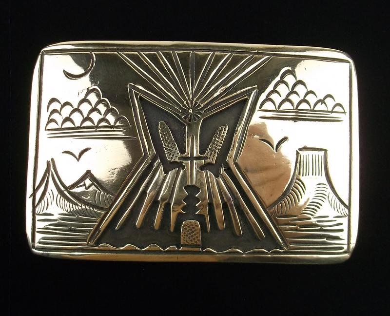 Vint Navajo Kenny Jack Sterling Mountain Belt Buckle (1 of 6)