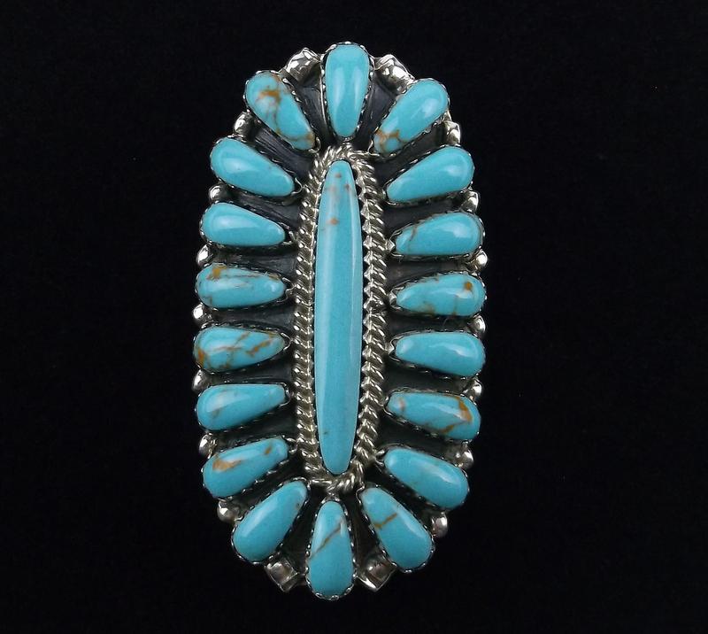Big Navajo Darlene Begay Sterling Turquoise Ring 6 (1 of 4)