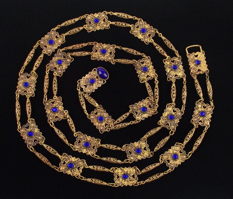 Mint Vintage 1920s Czech Art Deco Necklace 40" WOW!! (1 of 6)