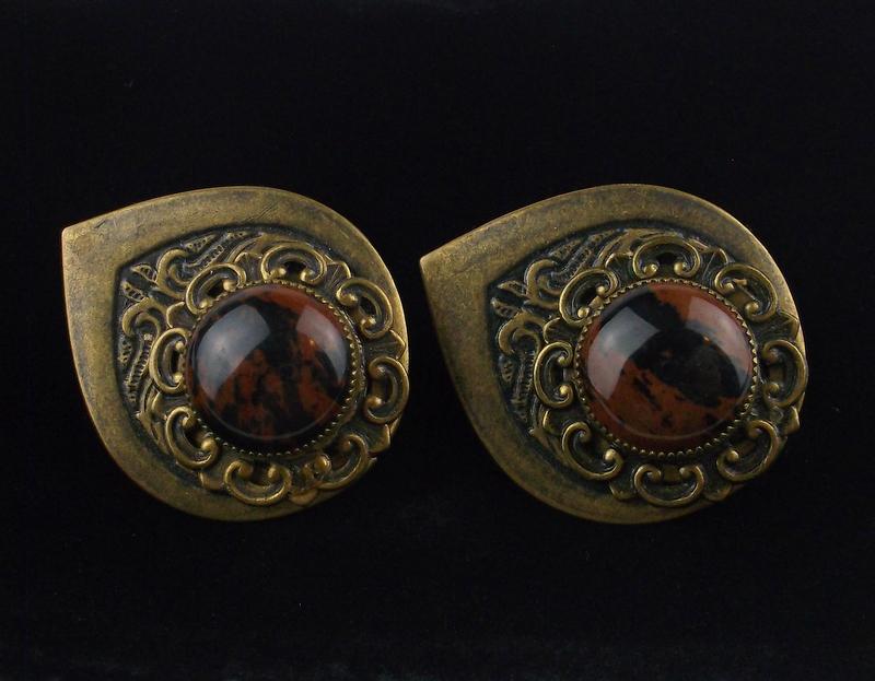 Mint Vintage 1960s Red Jasper Earrings Bali Style: Mint Condition, In Like New Condition, Perfect