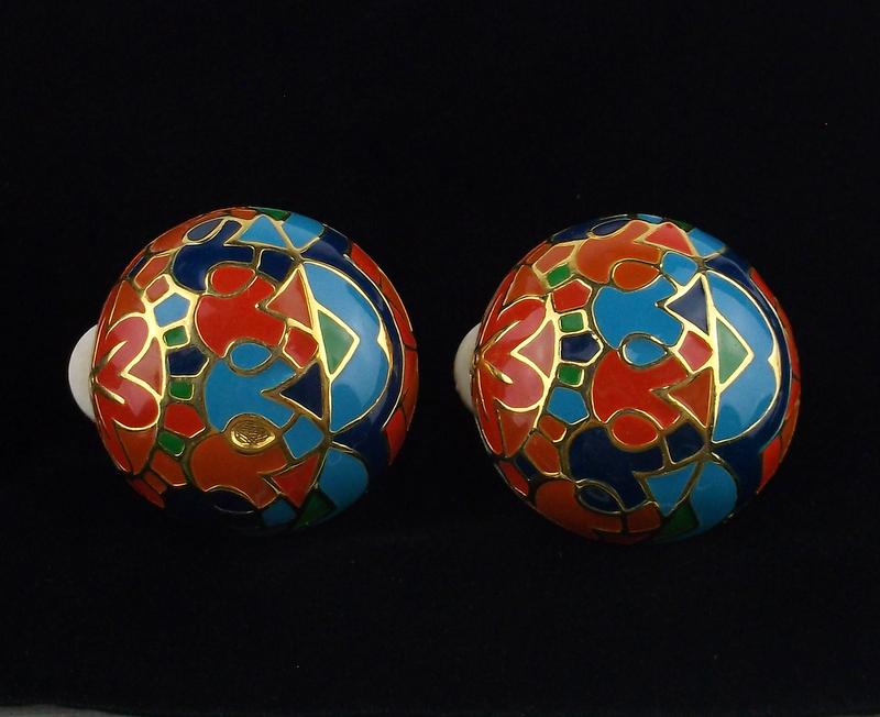 Mint Vintage Joan Rivers Enameled Earrings (1 of 3)