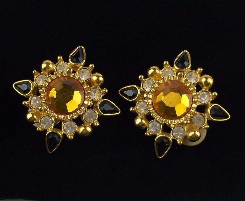 Mint Vintage Joan Rivers Rhinestone Earrings (1 of 3)