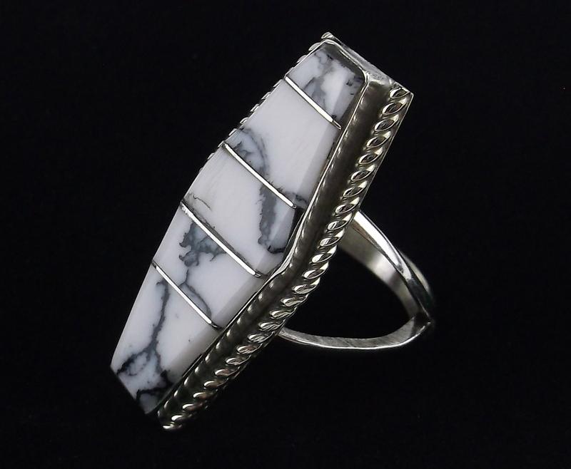 Navajo Avery Norton Sterling White Buffalo Ring 7 (1 of 3)