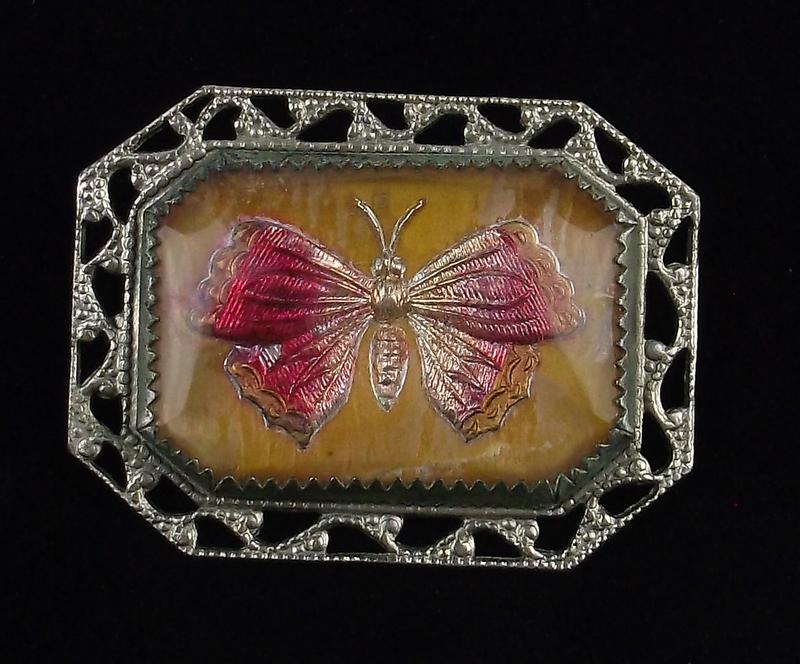 Mint Vintage 1930s Czech Art Deco Butterfly Brooch (1 of 4)