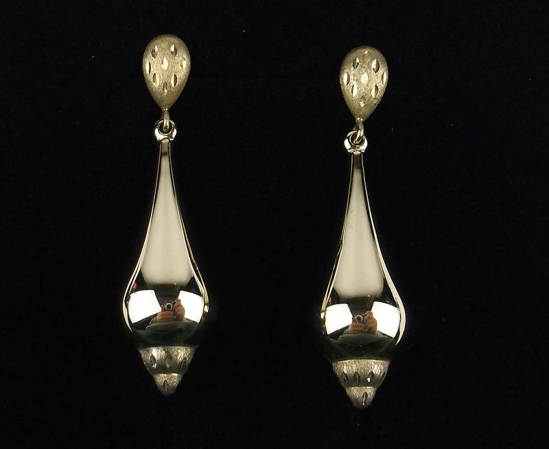 Mint Vintage Big 14kt Gold Drop Earrings (1 of 3)