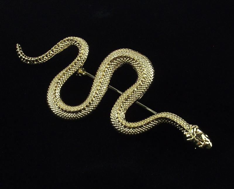 Mint Enameled Snake Brooch (1 of 2)